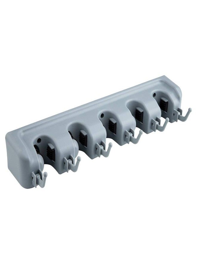 ORCOA Multiutility Mop and Broom Holder with 5 Slots - Grey Colour - Image 1